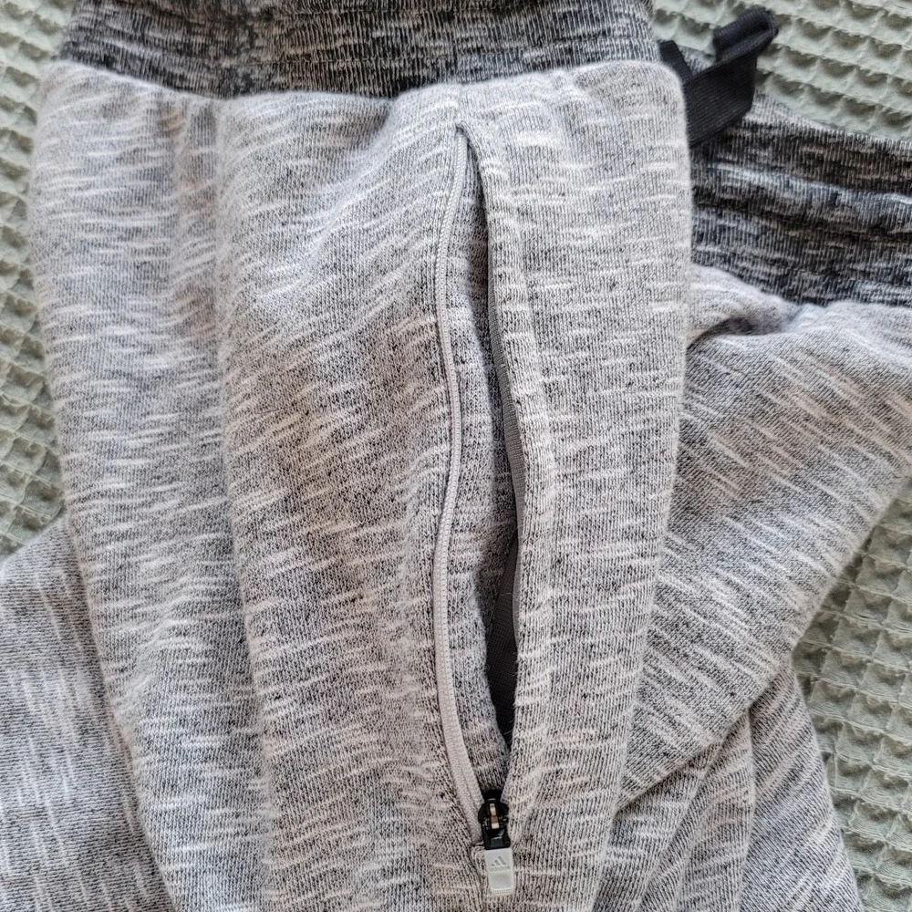 Adidas Jogger‎ Pants Mens Large Gray Space Dye Ankle Zip Athletic Sweatpants